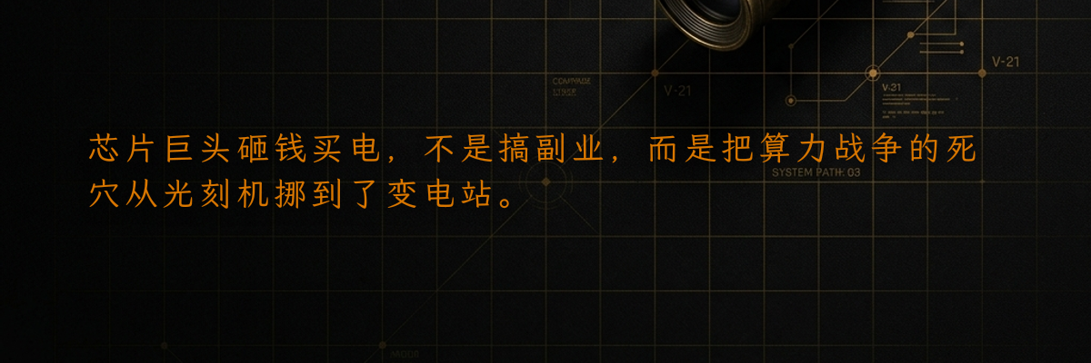 芯片巨头砸钱买电,不是搞副业,而是把算力战争的死穴从光刻机挪到了变电站。