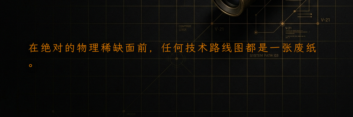 在绝对的物理稀缺面前,任何技术路线图都是一张废纸。
