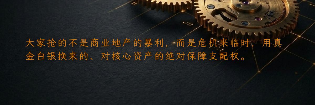大家抢的不是商业地产的暴利,而是危机来临时,用真金白银换来的、对核心资产的绝对保障支配权。