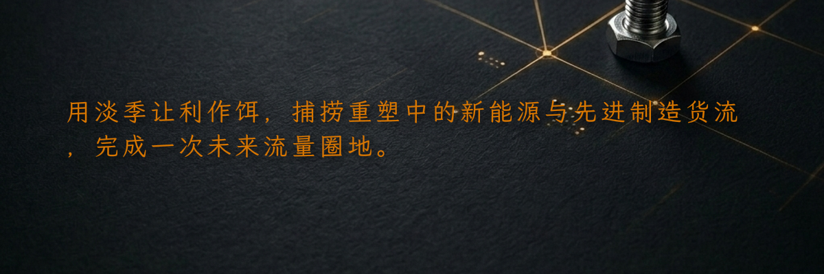 用淡季让利作饵,捕捞重塑中的新能源与先进制造货流,完成一次未来流量圈地。