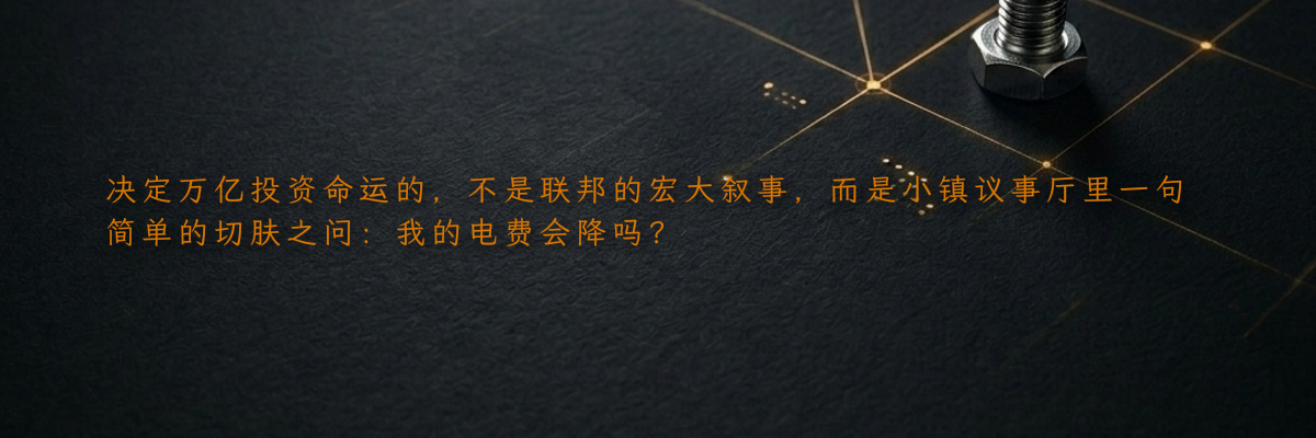 决定万亿投资命运的,不是联邦的宏大叙事,而是小镇议事厅里一句简单的切肤之问:我的电费会降吗?