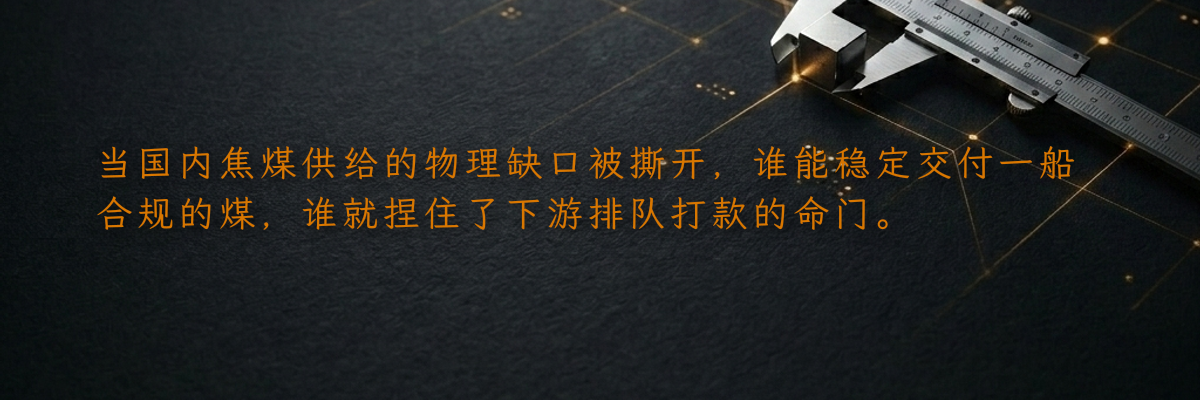 当国内焦煤供给的物理缺口被撕开,谁能稳定交付一船合规的煤,谁就捏住了下游排队打款的命门。