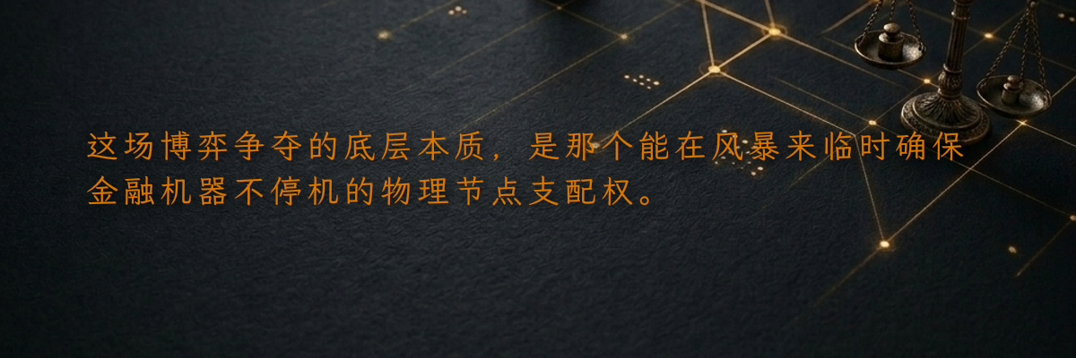 这场博弈争夺的底层本质,是那个能在风暴来临时确保金融机器不停机的物理节点支配权。