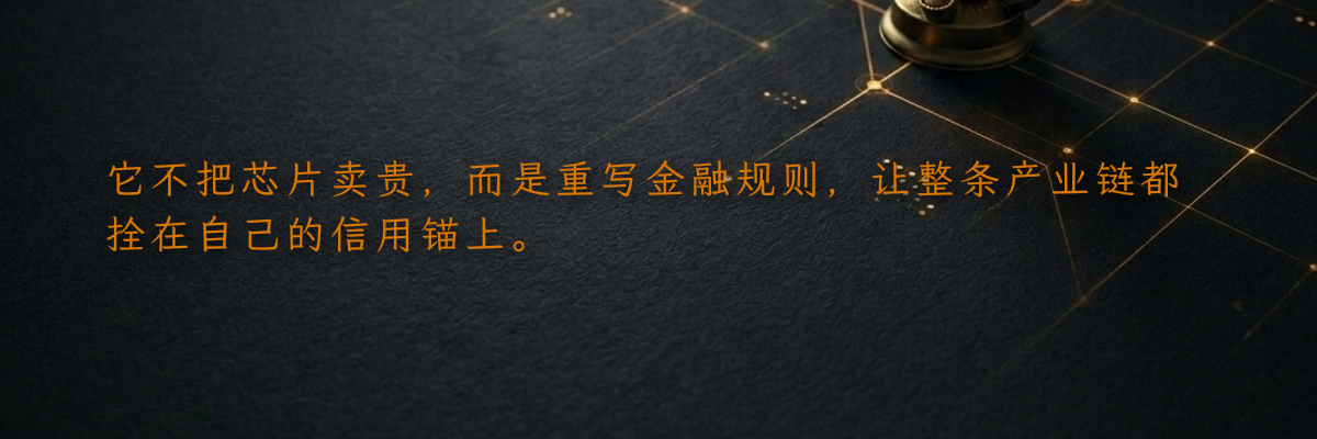 它不把芯片卖贵,而是重写金融规则,让整条产业链都拴在自己的信用锚上。