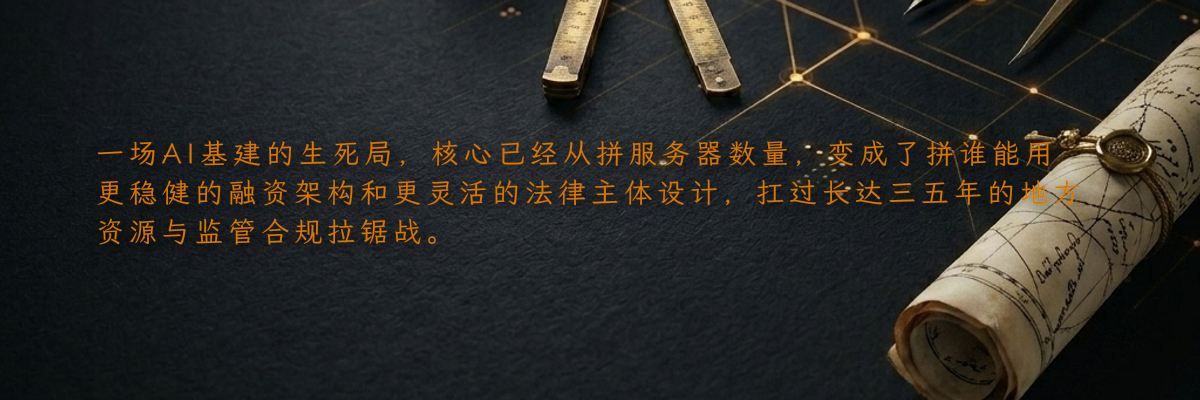 一场AI基建的生死局,核心已经从拼服务器数量,变成了拼谁能用更稳健的融资架构和更灵活的法律主体设计,扛过长达三五年的地方资源与监管合规拉锯战。