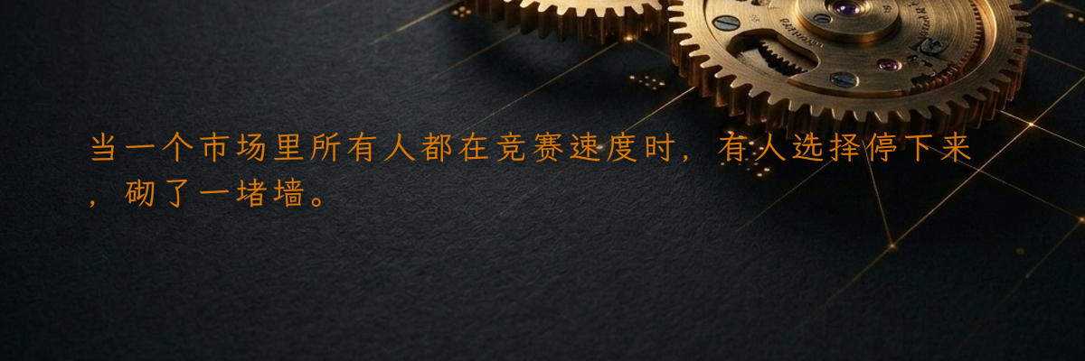 当一个市场里所有人都在竞赛速度时,有人选择停下来,砌了一堵墙。