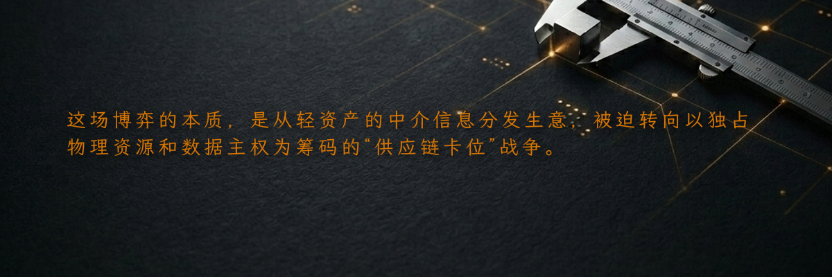 这场博弈的本质,是从轻资产的中介信息分发生意,被迫转向以独占物理资源和数据主权为筹码的“供应链卡位”战争。