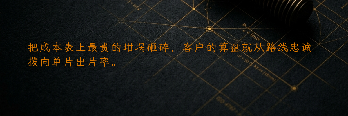把成本表上最贵的坩埚砸碎,客户的算盘就从路线忠诚拨向单片出片率。