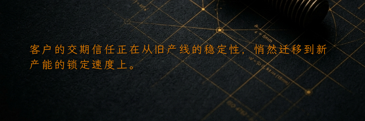 客户的交期信任正在从旧产线的稳定性,悄然迁移到新产能的锁定速度上。