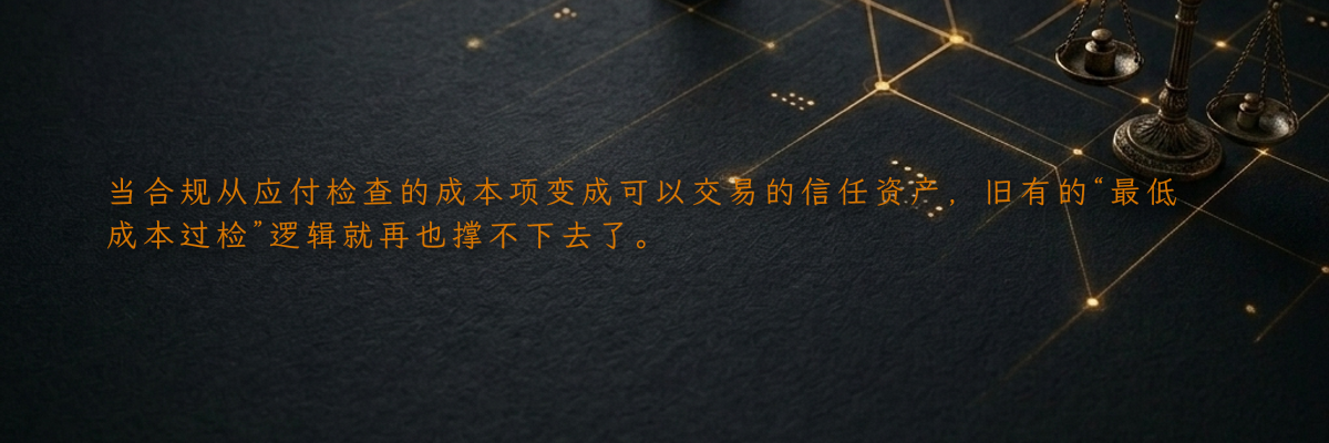 当合规从应付检查的成本项变成可以交易的信任资产,旧有的“最低成本过检”逻辑就再也撑不下去了。