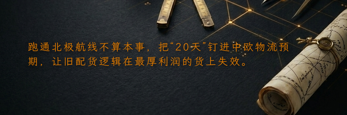 跑通北极航线不算本事,把“20天”钉进中欧物流预期,让旧配货逻辑在最厚利润的货上失效。