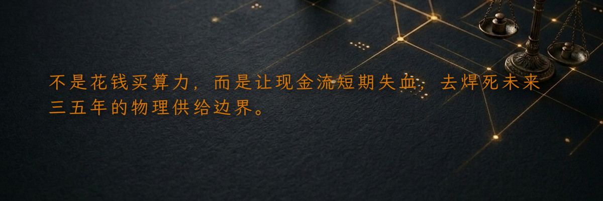 不是花钱买算力,而是让现金流短期失血,去焊死未来三五年的物理供给边界。