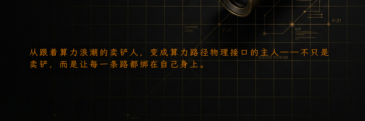 从跟着算力浪潮的卖铲人,变成算力路径物理接口的主人——不只是卖铲,而是让每一条路都绑在自己身上。