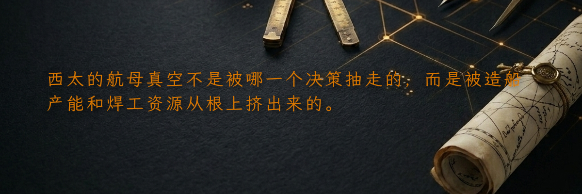 西太的航母真空不是被哪一个决策抽走的,而是被造船产能和焊工资源从根上挤出来的。