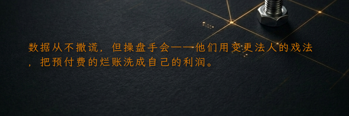 数据从不撒谎,但操盘手会——他们用变更法人的戏法,把预付费的烂账洗成自己的利润。