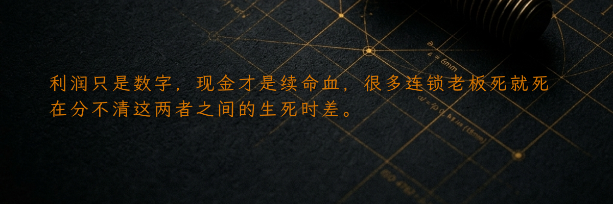 利润只是数字,现金才是续命血,很多连锁老板死就死在分不清这两者之间的生死时差。