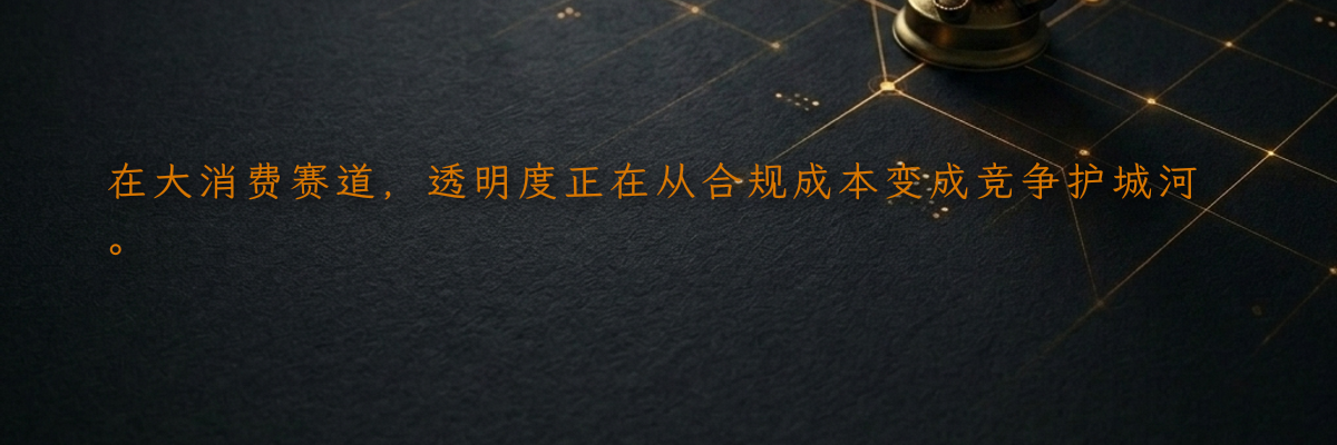 在大消费赛道,透明度正在从合规成本变成竞争护城河。